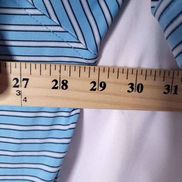 Footjoy Polo Shirt Men 3XL Striped Blue, White Golf Performance Activewear - Picture 8 of 12